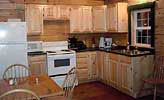 Log Cabin Rental - Full Kitchen View from Living Room - North Country Rivers