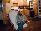 Log Cabin Rental - Living Room and Kitchen - North Country Rivers